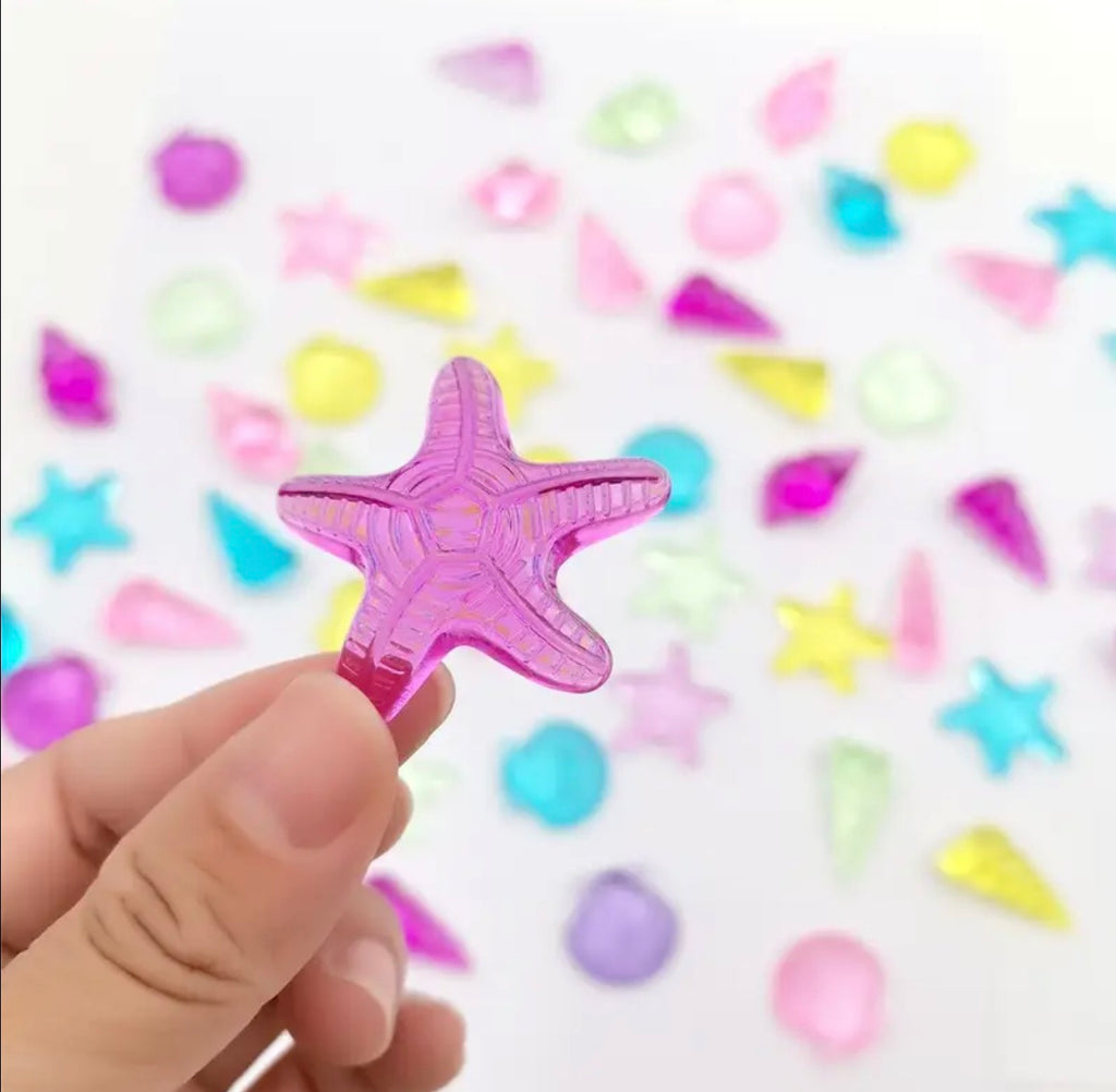 Acrylic shell gemstones (50 pieces)